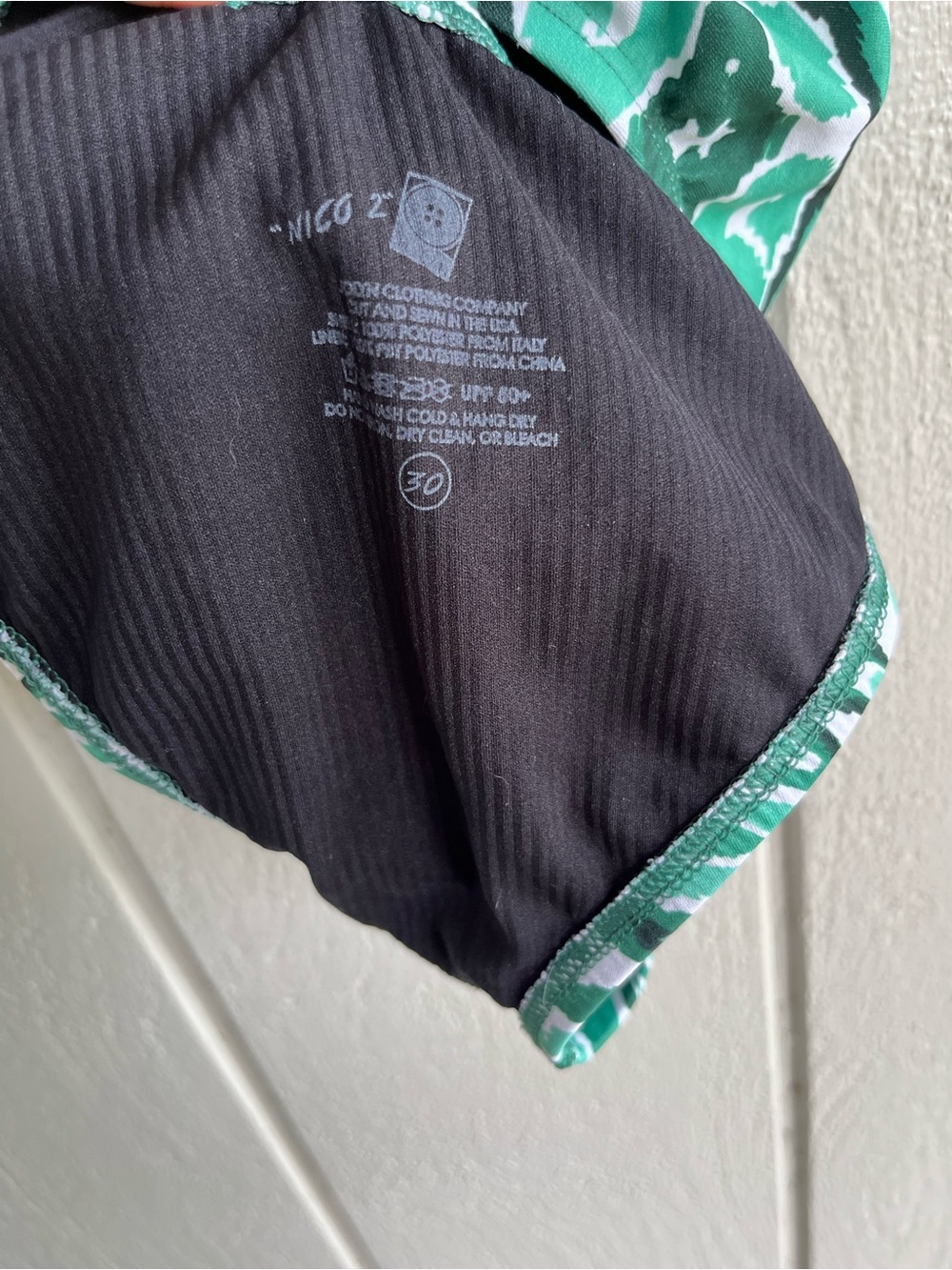 Jolyn Nico 2 One Piece Tie Back Swimsuit in Joy Green Print Size 30 - Picture 7 of 7